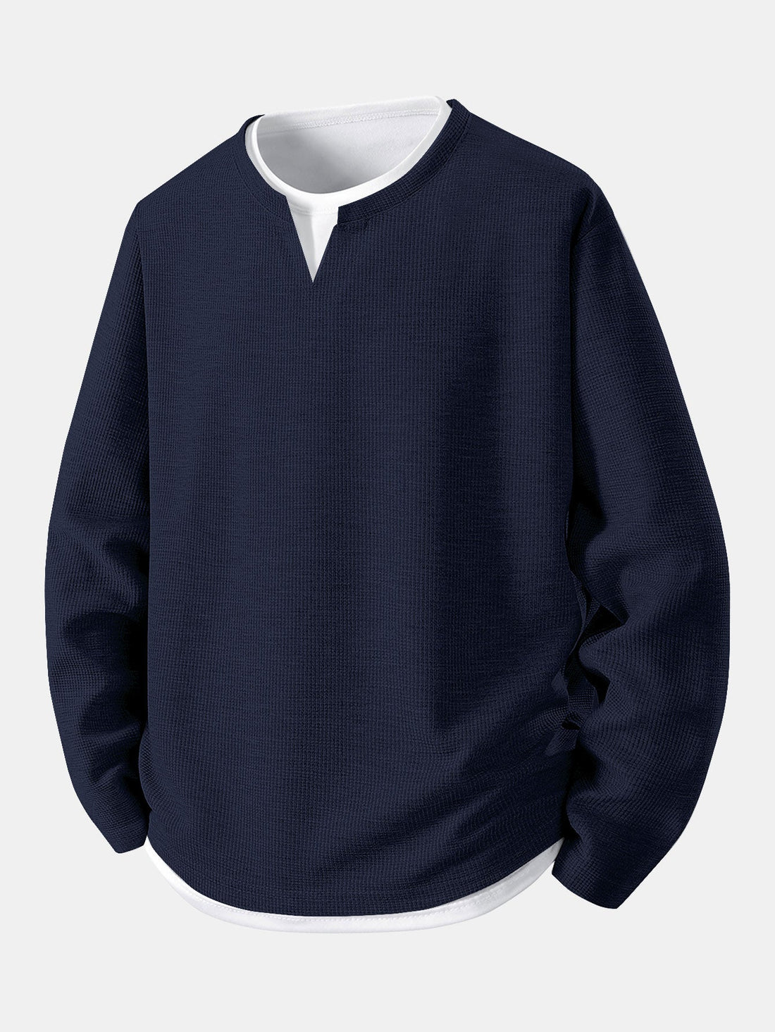 Luca Wafelgebreide Henleyshirt