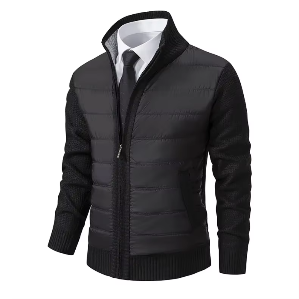Benedetto Gebreid Gewatteerd Vest - Zwart