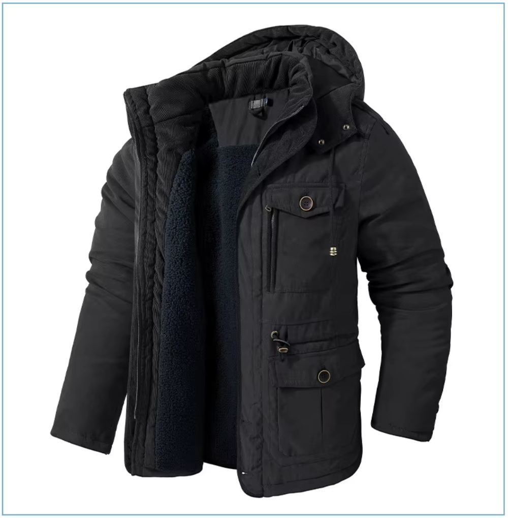 Fabrizio Gevoerde Winterparka - Zwart