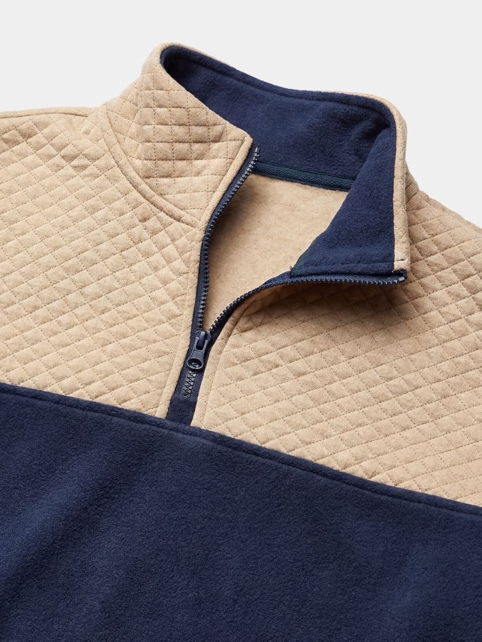 Livio Gewatteerde Halfzip Trui met Fleece