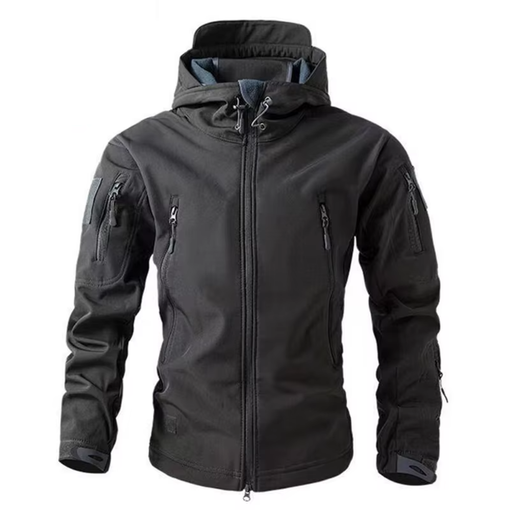 Teodoro Softshell Tactical Jack met Capuchon - Donkergrijs