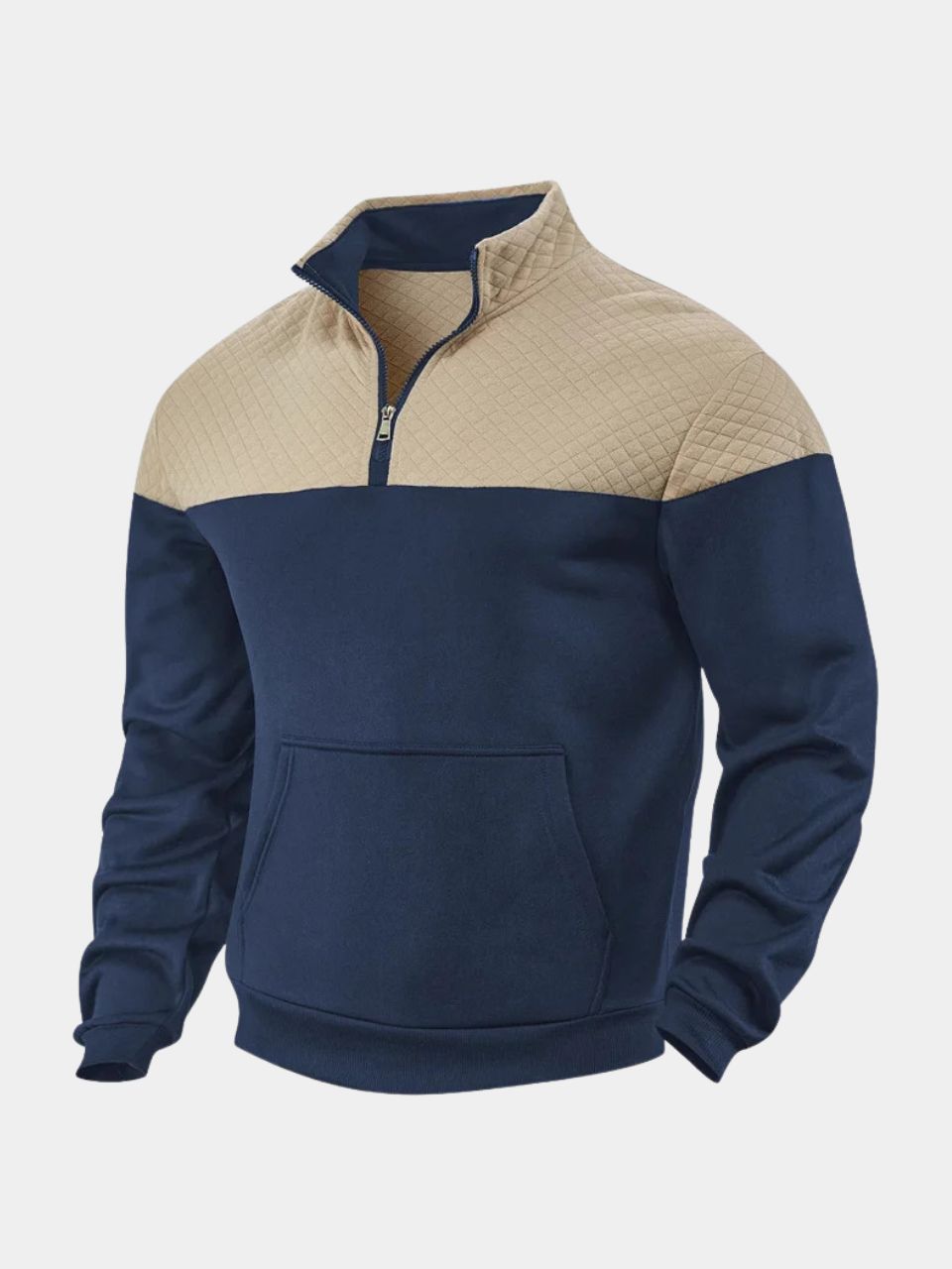 Livio Gewatteerde Halfzip Trui met Fleece