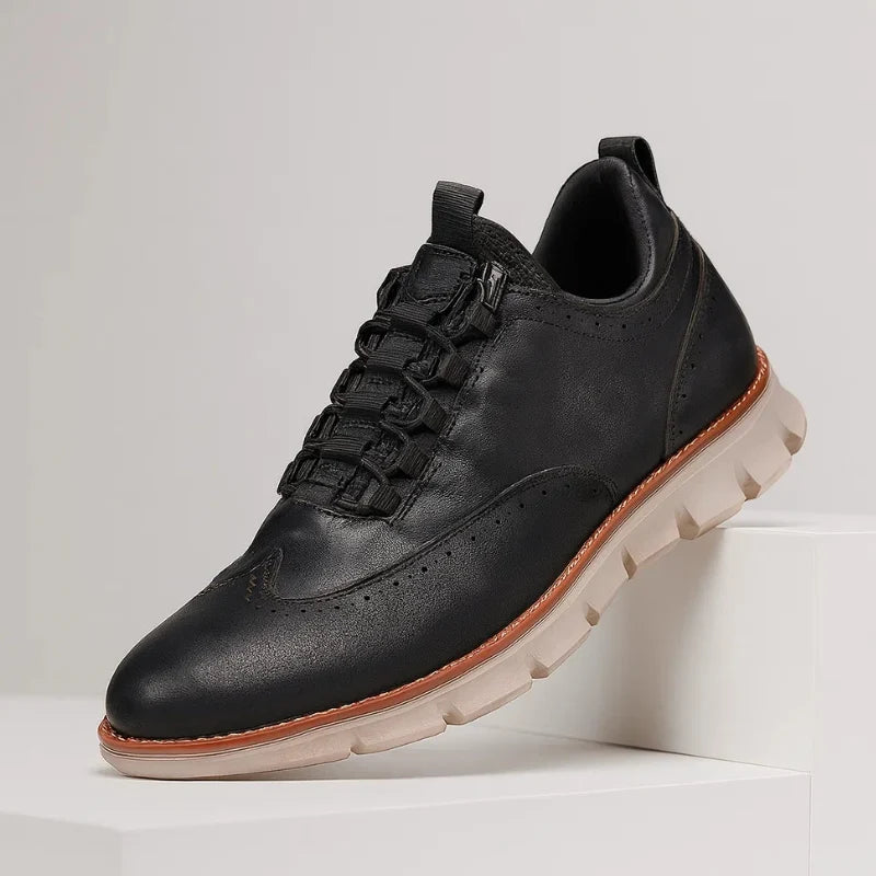 Dario Leren Brogue Sneaker Zwart