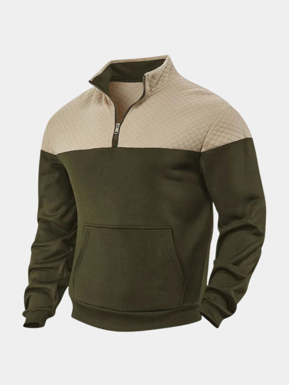 Livio Gewatteerde Halfzip Trui met Fleece