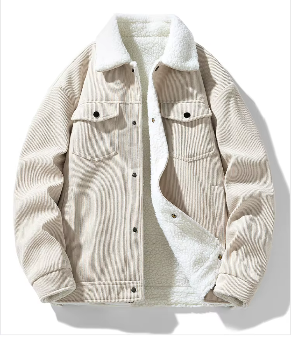 Enrico Corduroy Trucker Jack - Beige