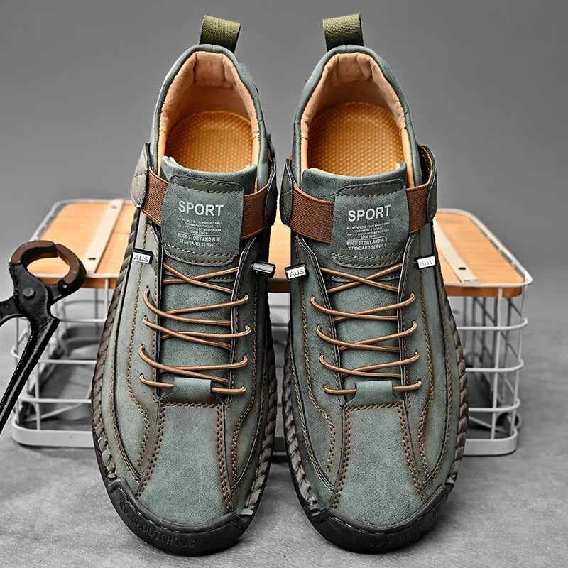 Ermanno Handgestikte Veterschoenen met Klittenband