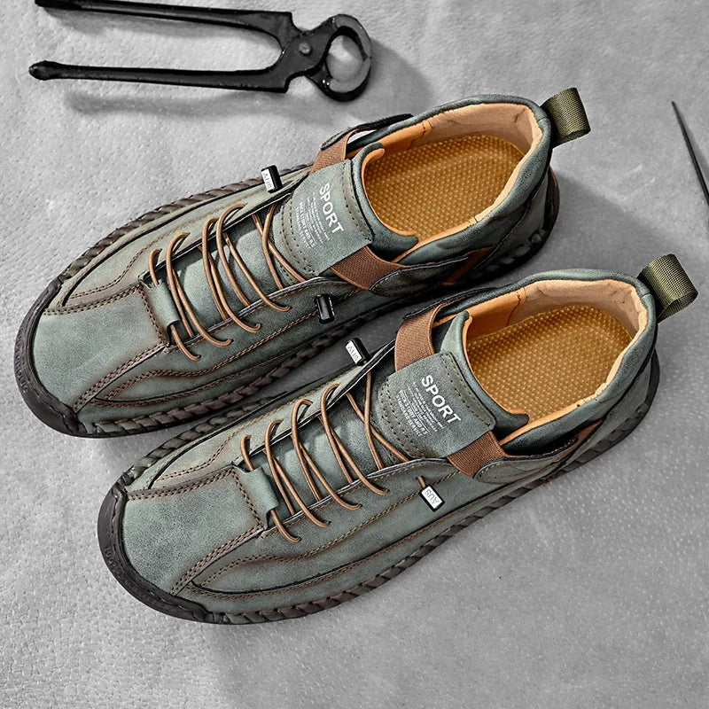 Ermanno Handgestikte Veterschoenen met Klittenband