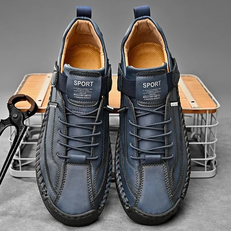 Ermanno Handgestikte Veterschoenen met Klittenband