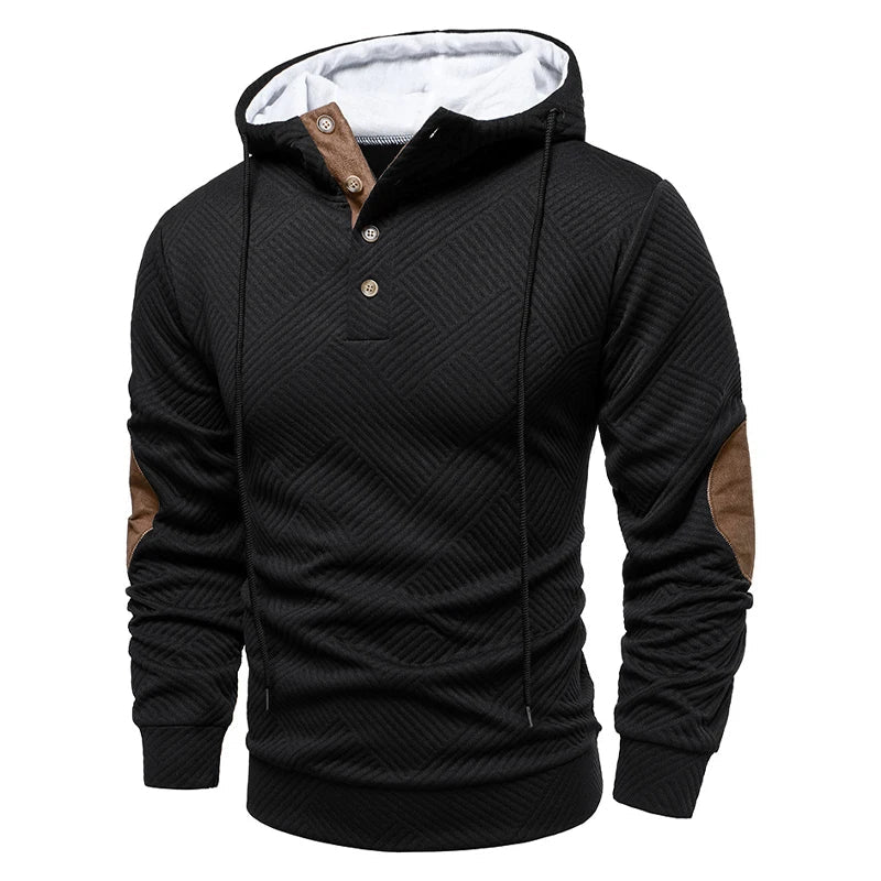 Tito Gestructureerde Hoodie met Elleboogstukken