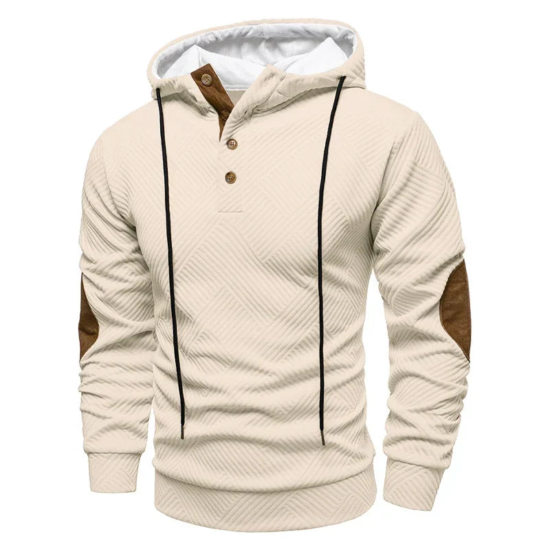 Tito Gestructureerde Hoodie met Elleboogstukken