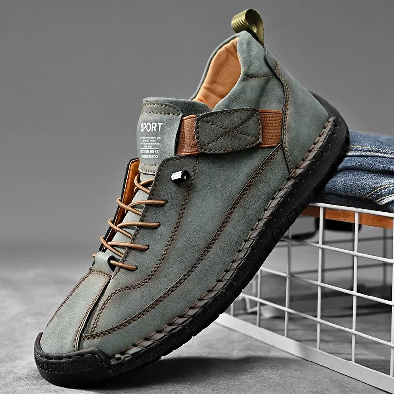 Ermanno Handgestikte Veterschoenen met Klittenband