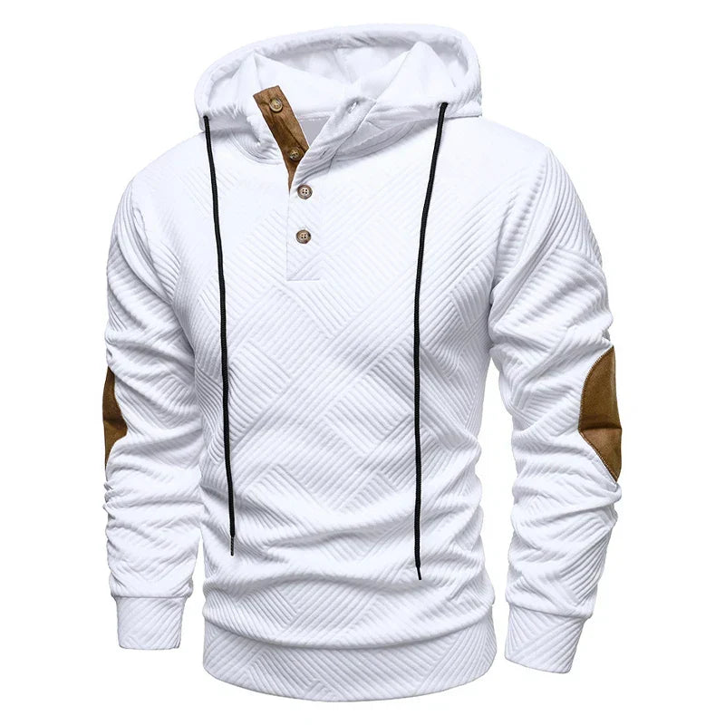 Tito Gestructureerde Hoodie met Elleboogstukken