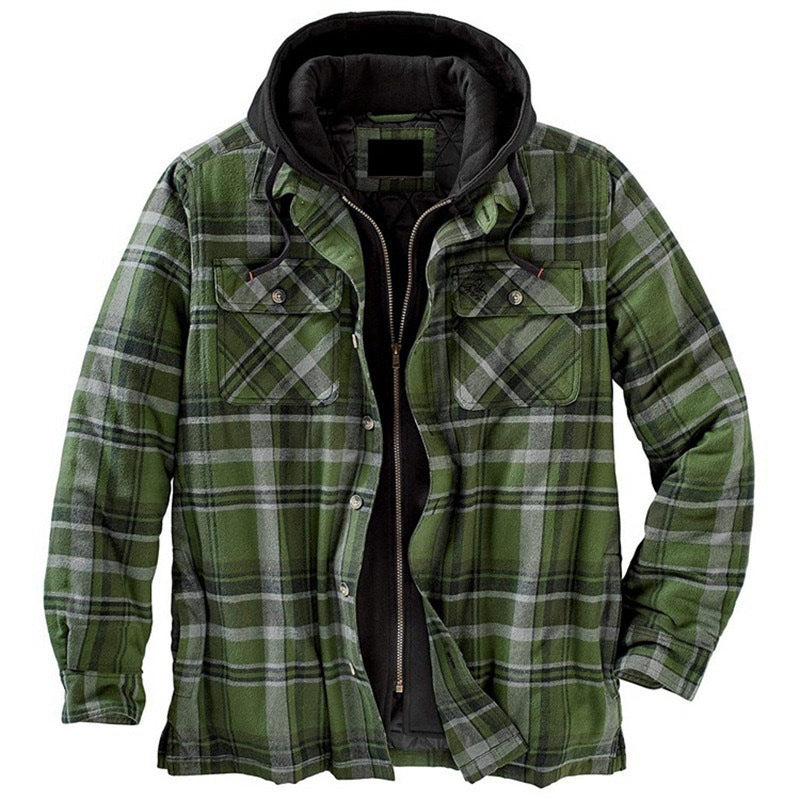 Emanuele Flanellen Overhemdjack met Capuchon