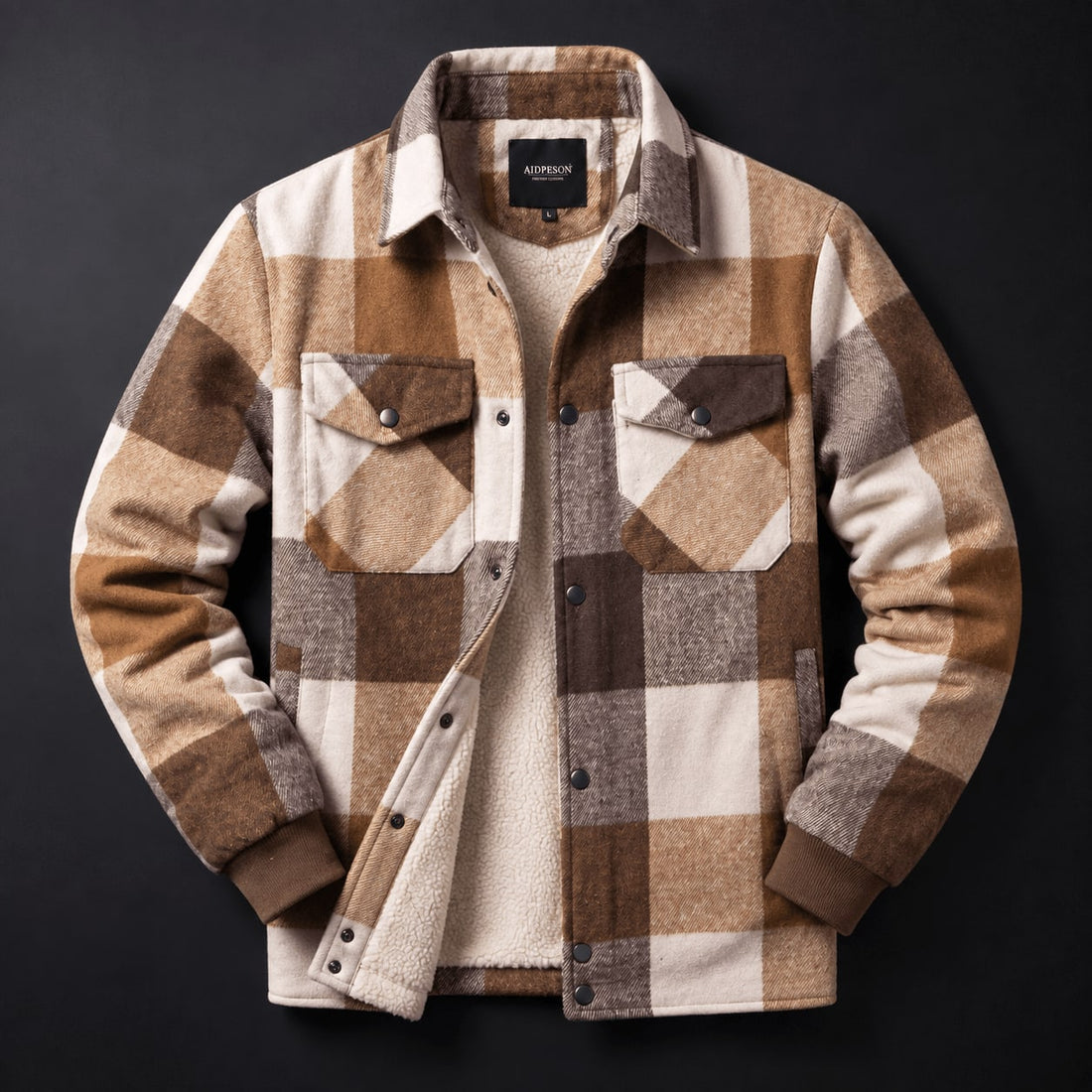 Fulvio Geruite Overshirt met Sherpavoering