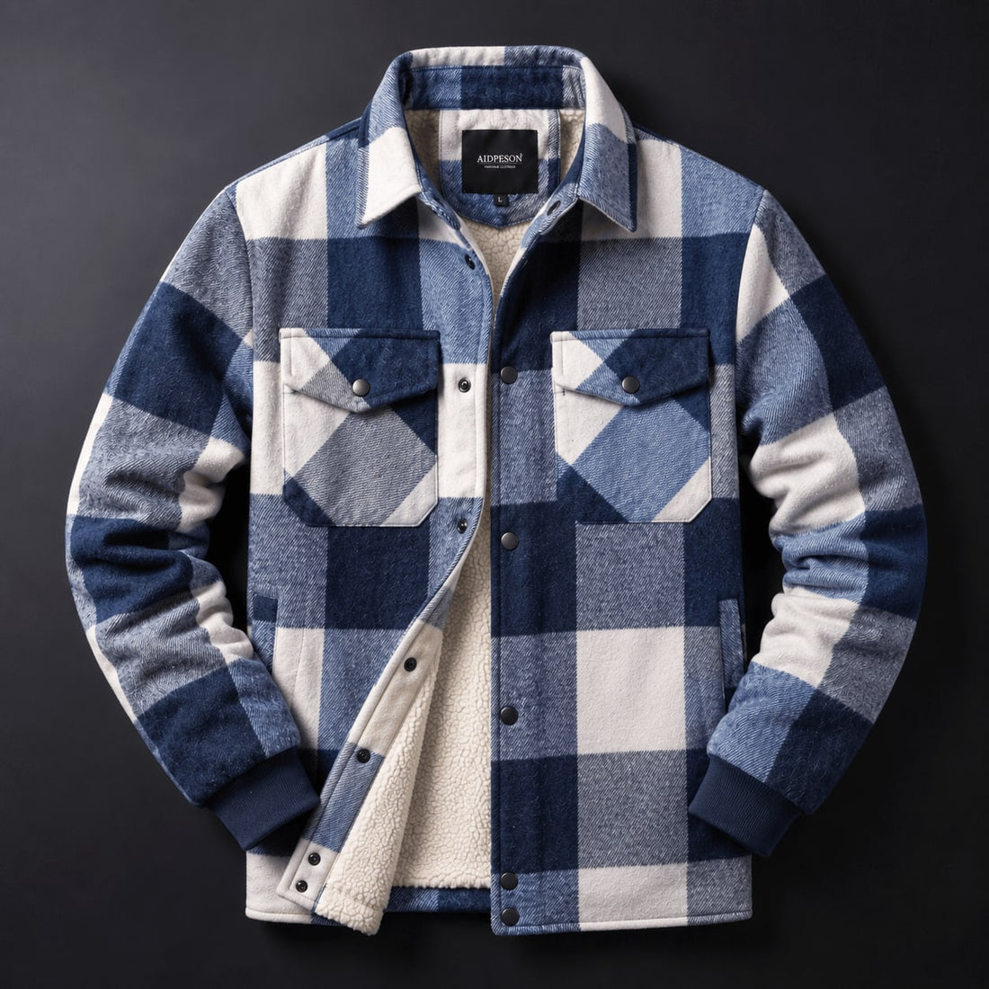 Fulvio Geruite Overshirt met Sherpavoering