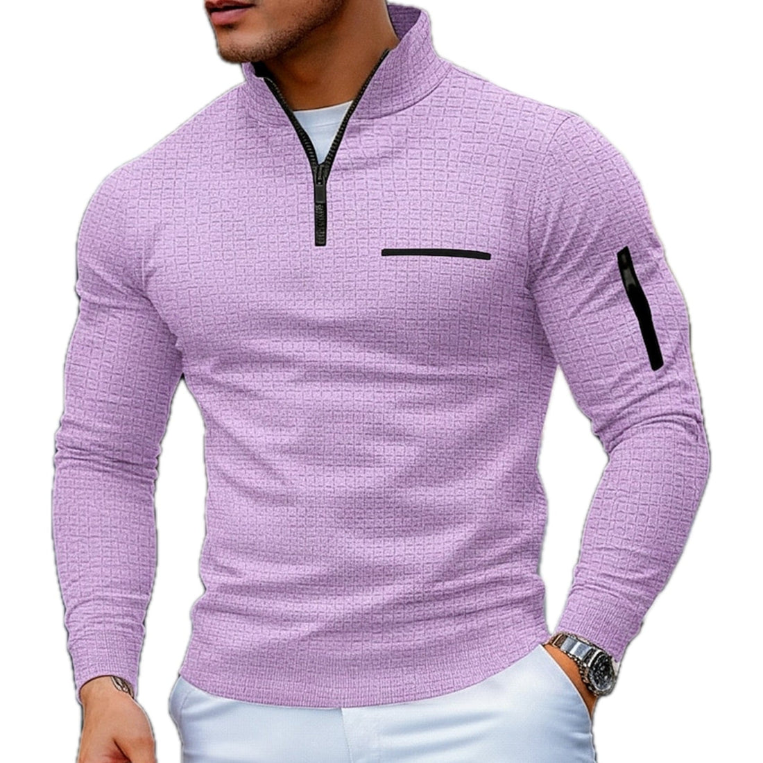 Vittore Gestructureerde Halfzip Sweater