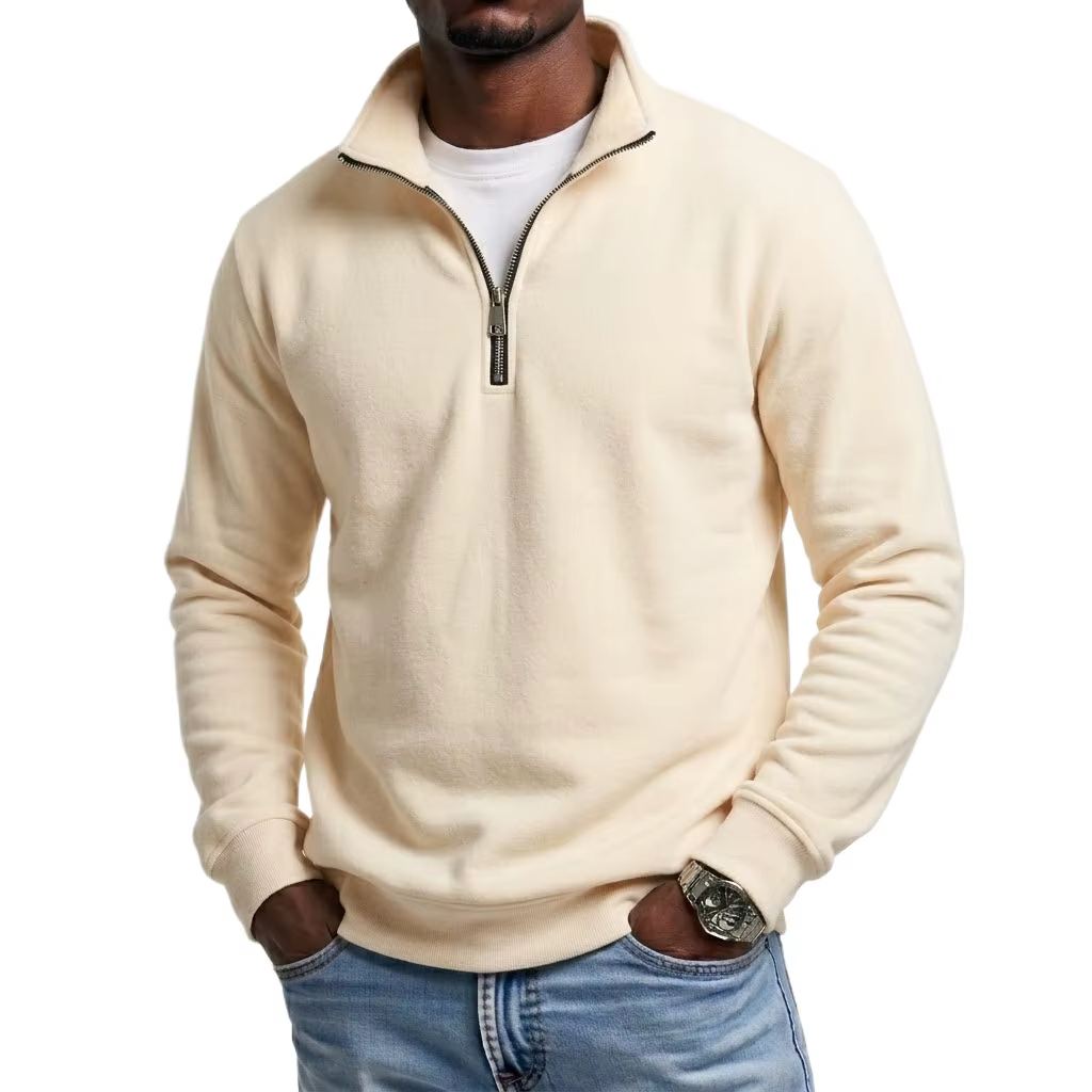 Osvaldo Fleece Halfzip Sweater - Beige