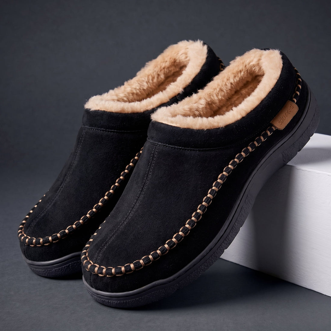 Nando Suède Pantoffels met Warme Voering