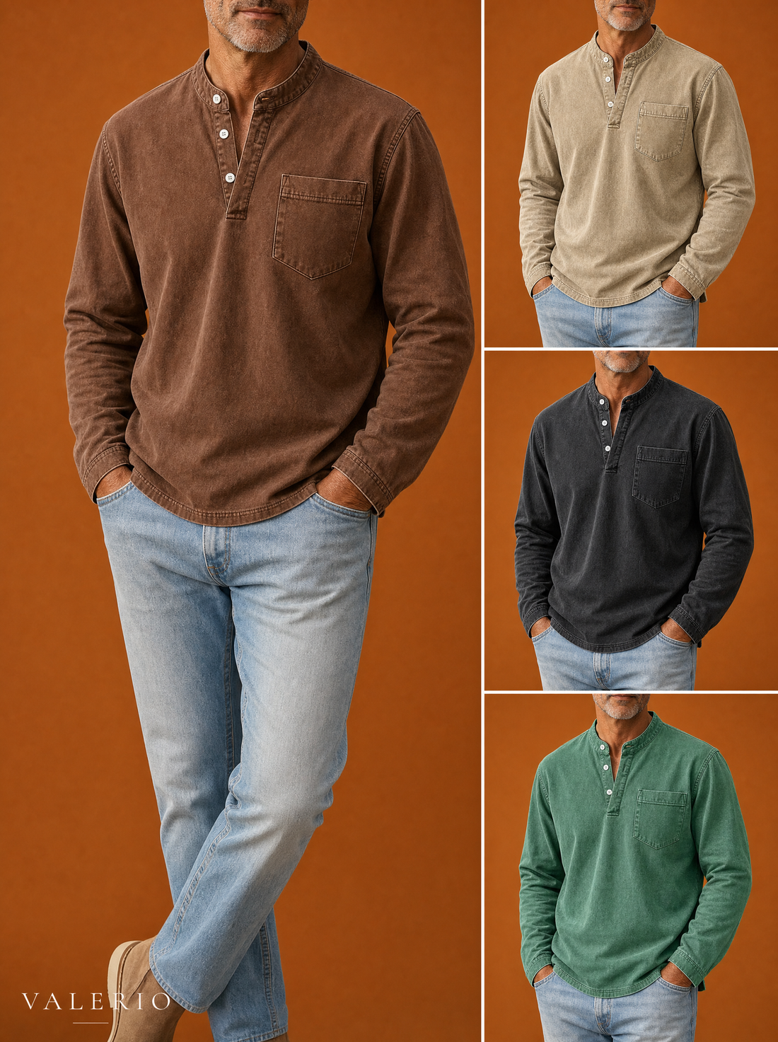 Cassiano Katoenen Henleyshirt