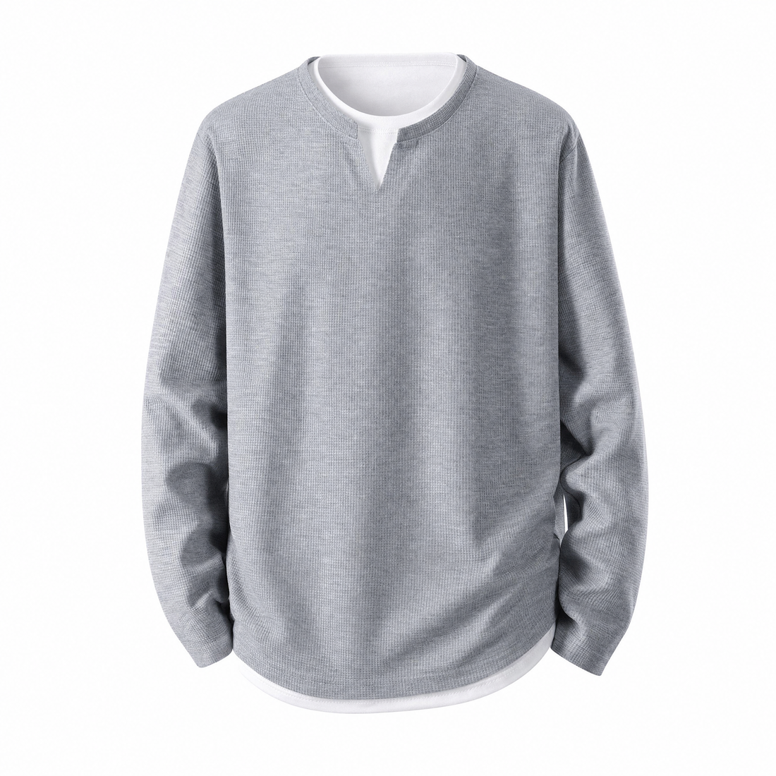 Luca Wafelgebreide Henleyshirt