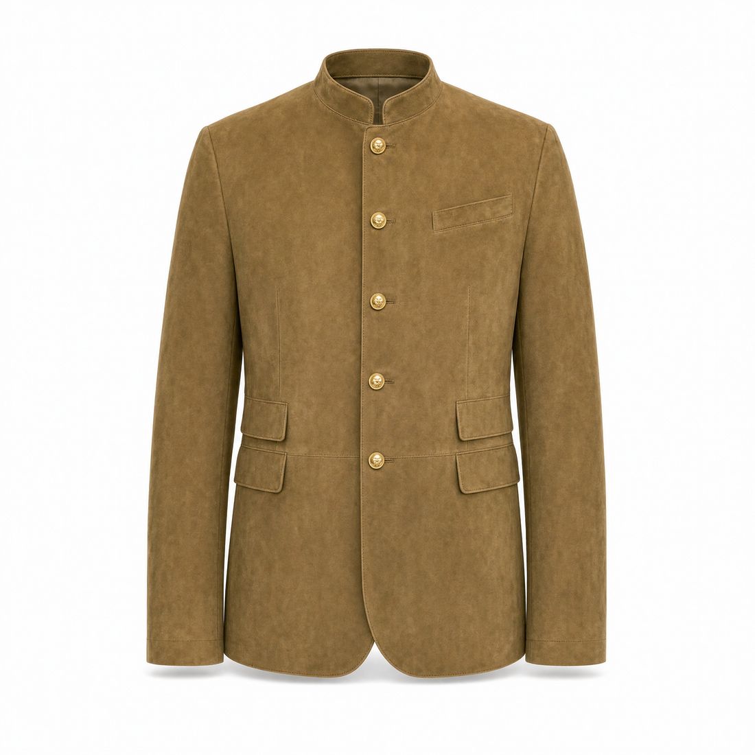 Vito Suède Blazer met Opstaande Kraag