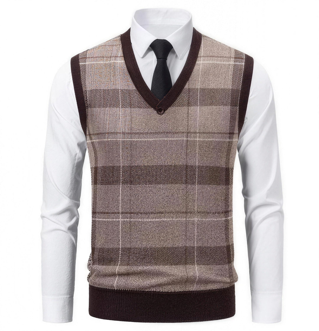Edgardo Geruite Spencer met V-hals - Beige