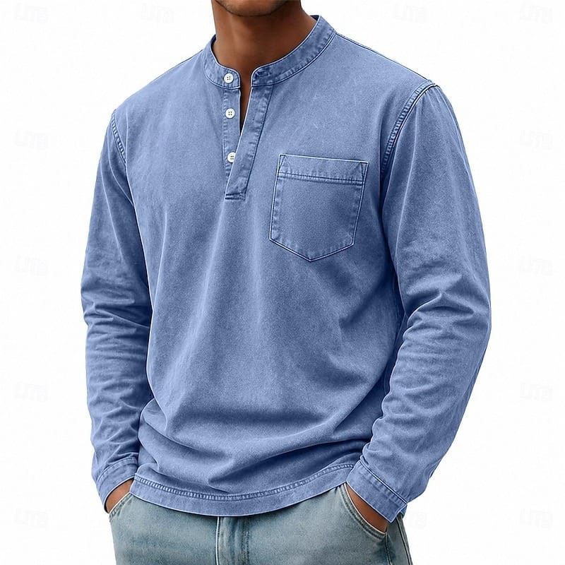 Cassiano Katoenen Henleyshirt