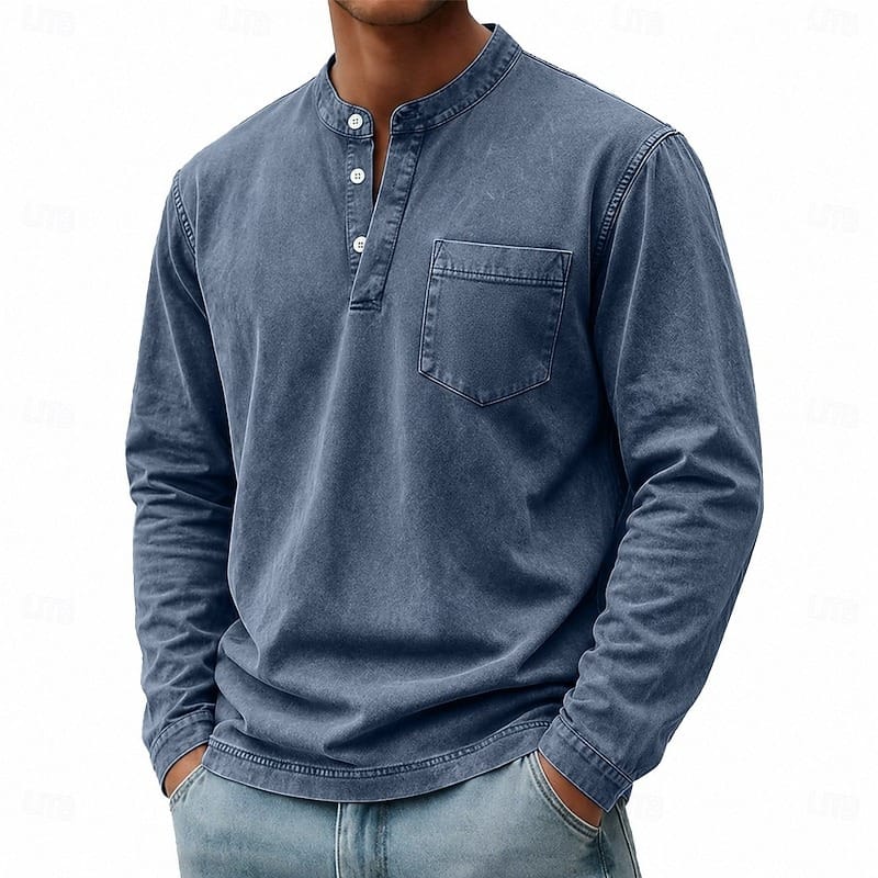 Cassiano Katoenen Henleyshirt
