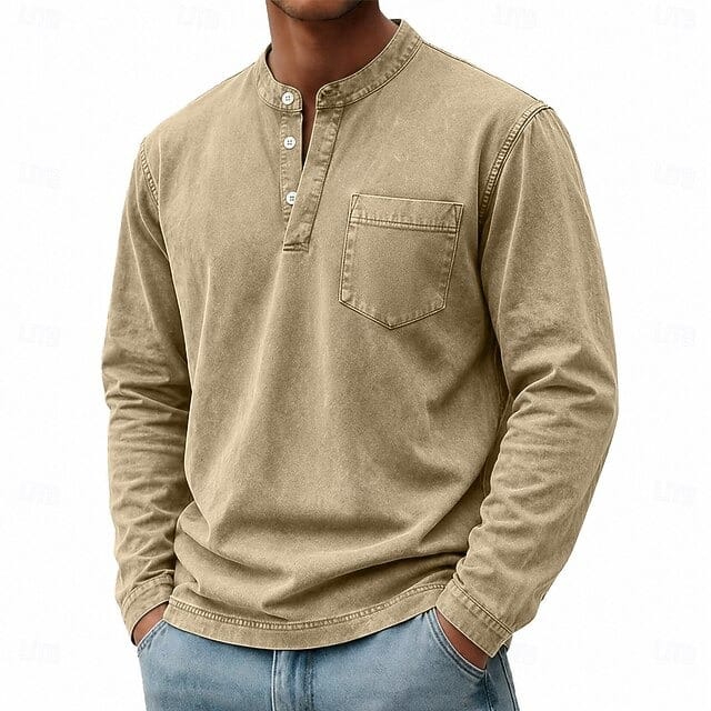 Cassiano Katoenen Henleyshirt