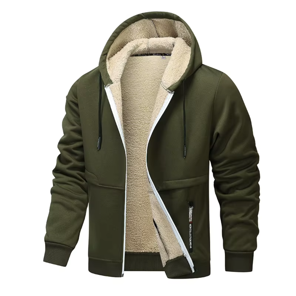 Tibor Teddy Fleece Hoodie - Legergroen
