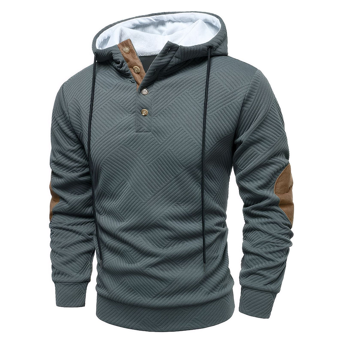 Elio Katoenen Hoodie met Elleboogstukken
