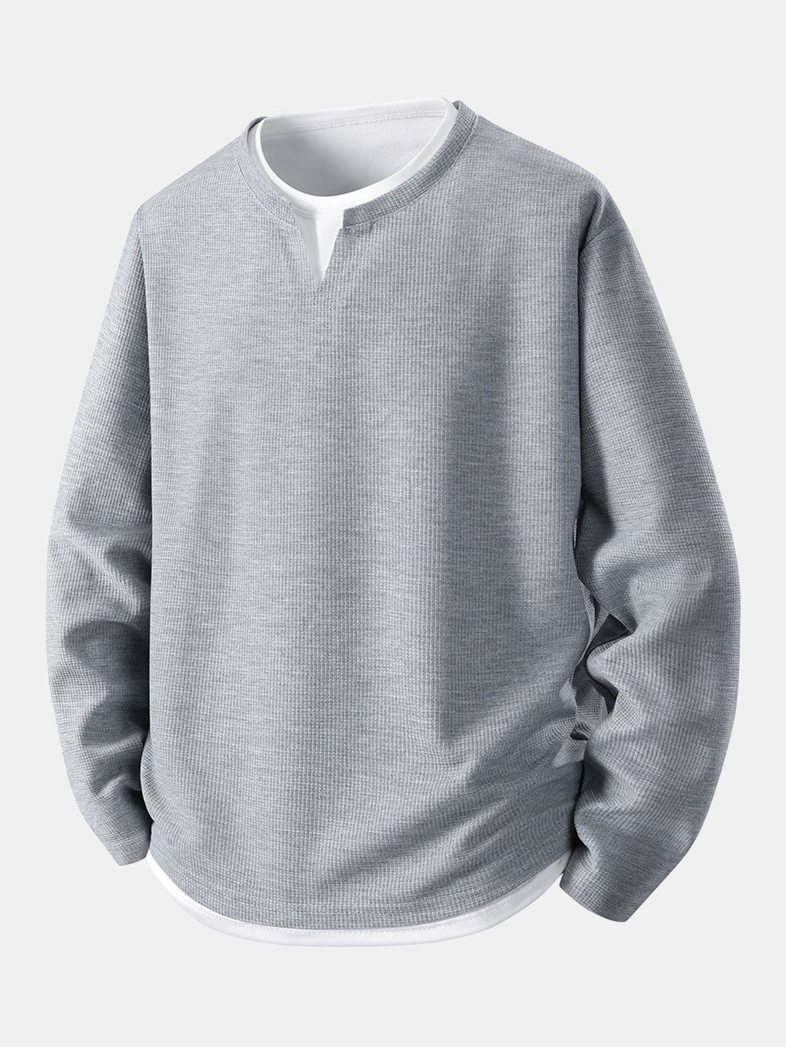 Luca Wafelgebreide Henleyshirt