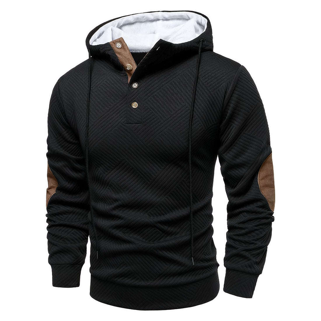 Elio Katoenen Hoodie met Elleboogstukken