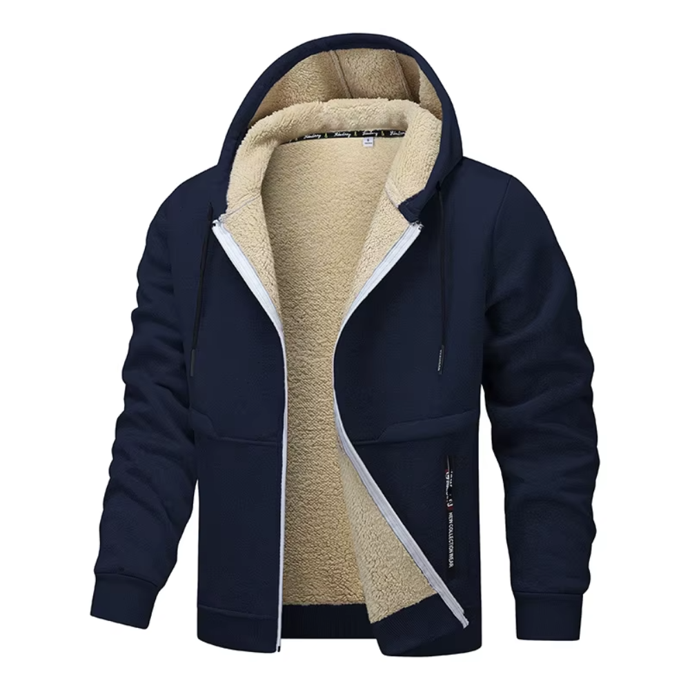 Tibor Teddy Fleece Hoodie - Marineblauw