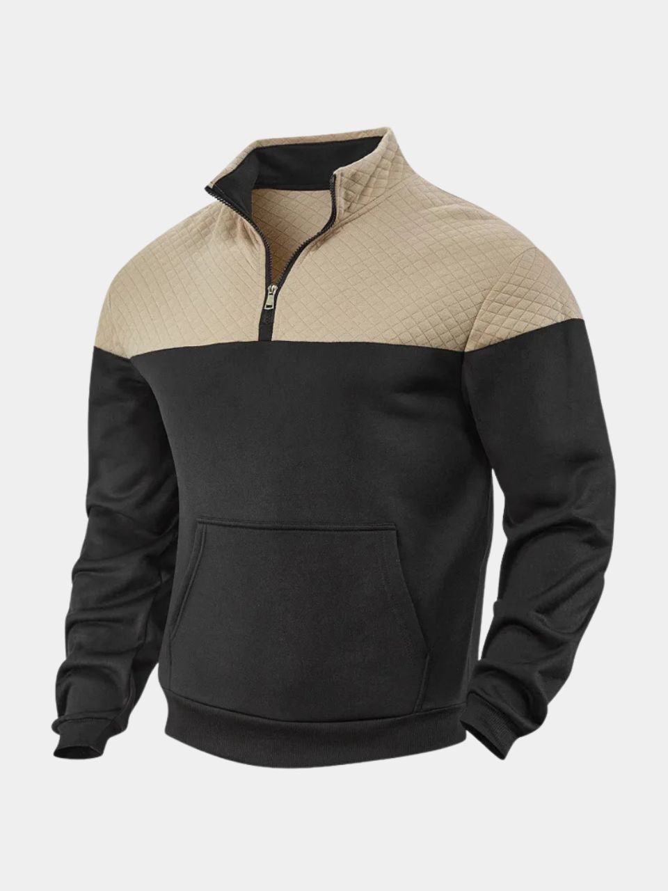 Livio Gewatteerde Halfzip Trui met Fleece