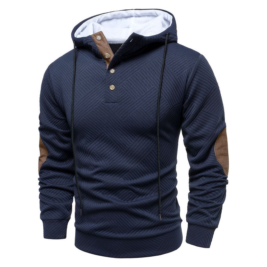 Elio Katoenen Hoodie met Elleboogstukken