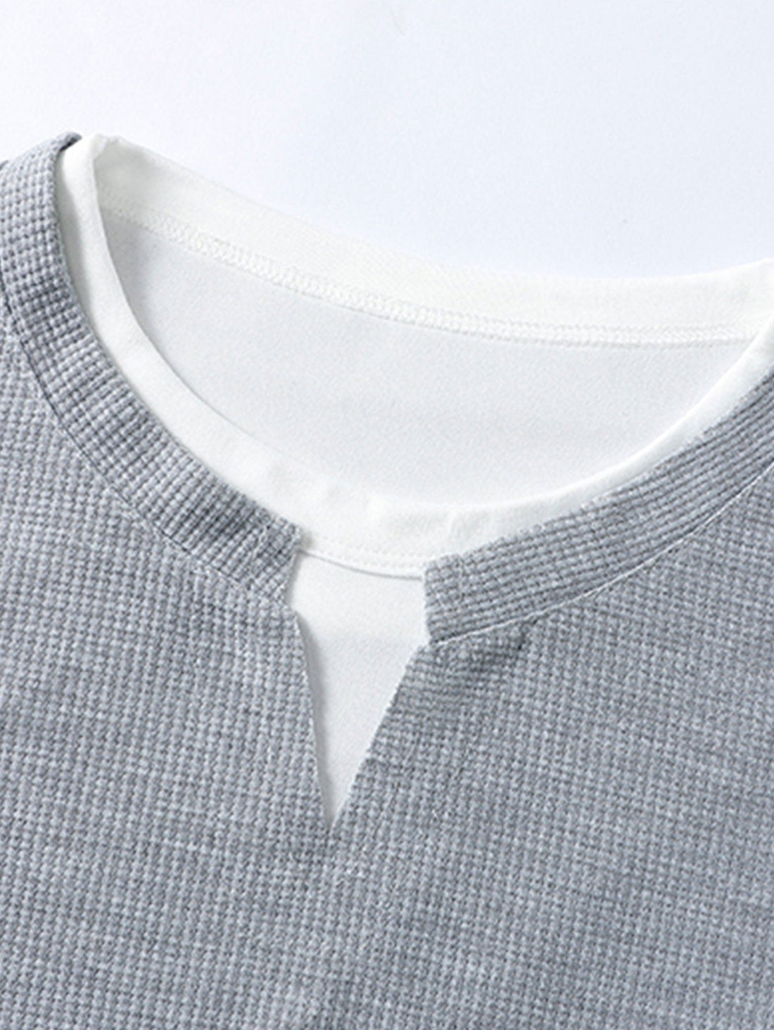 Luca Wafelgebreide Henleyshirt
