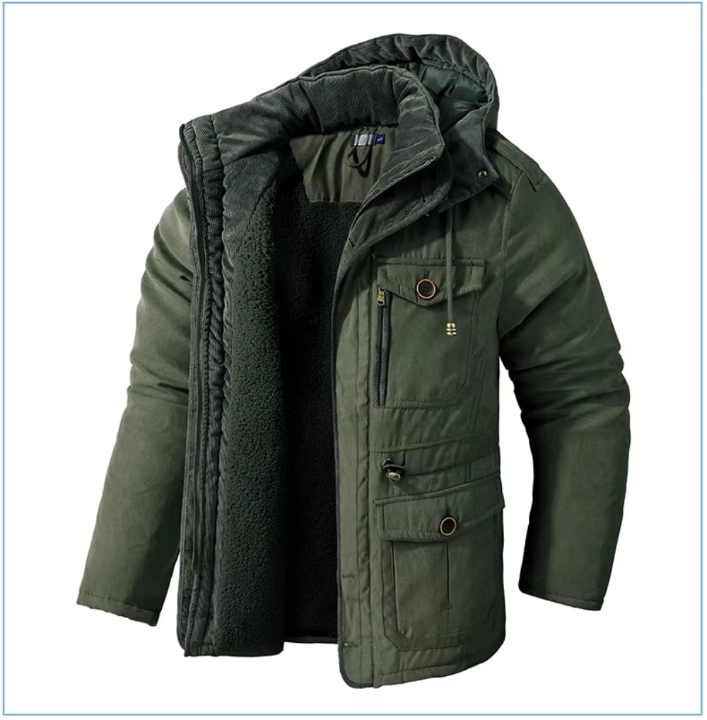 Fabrizio Gevoerde Winterparka - Legergroen