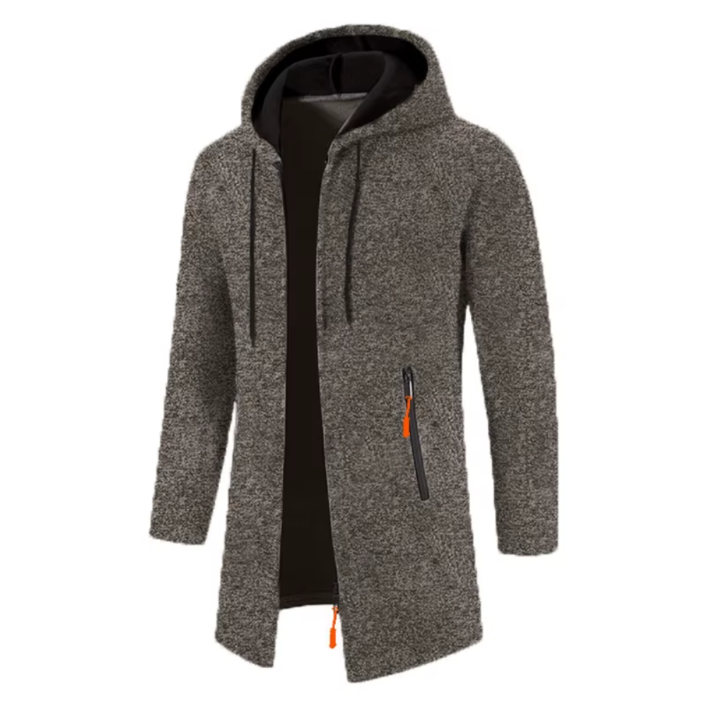 Nicolo Gebreid Vest met Capuchon - Bruin