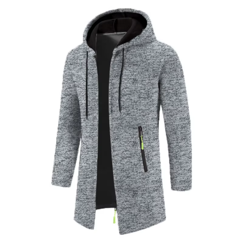 Nicolo Gebreid Vest met Capuchon - Lichtgrijs