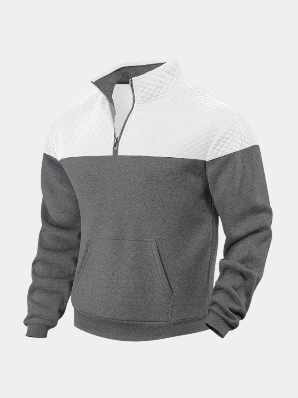 Livio Gewatteerde Halfzip Trui met Fleece