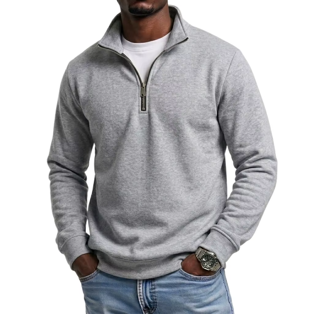 Osvaldo Fleece Halfzip Sweater - Grijs