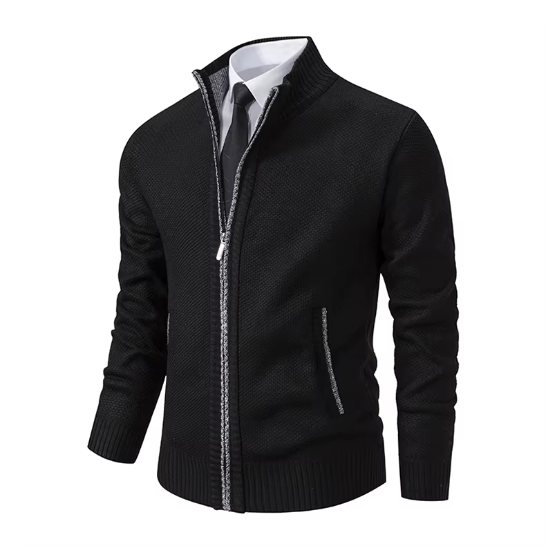 Ivo Gebreid Vest - Zwart