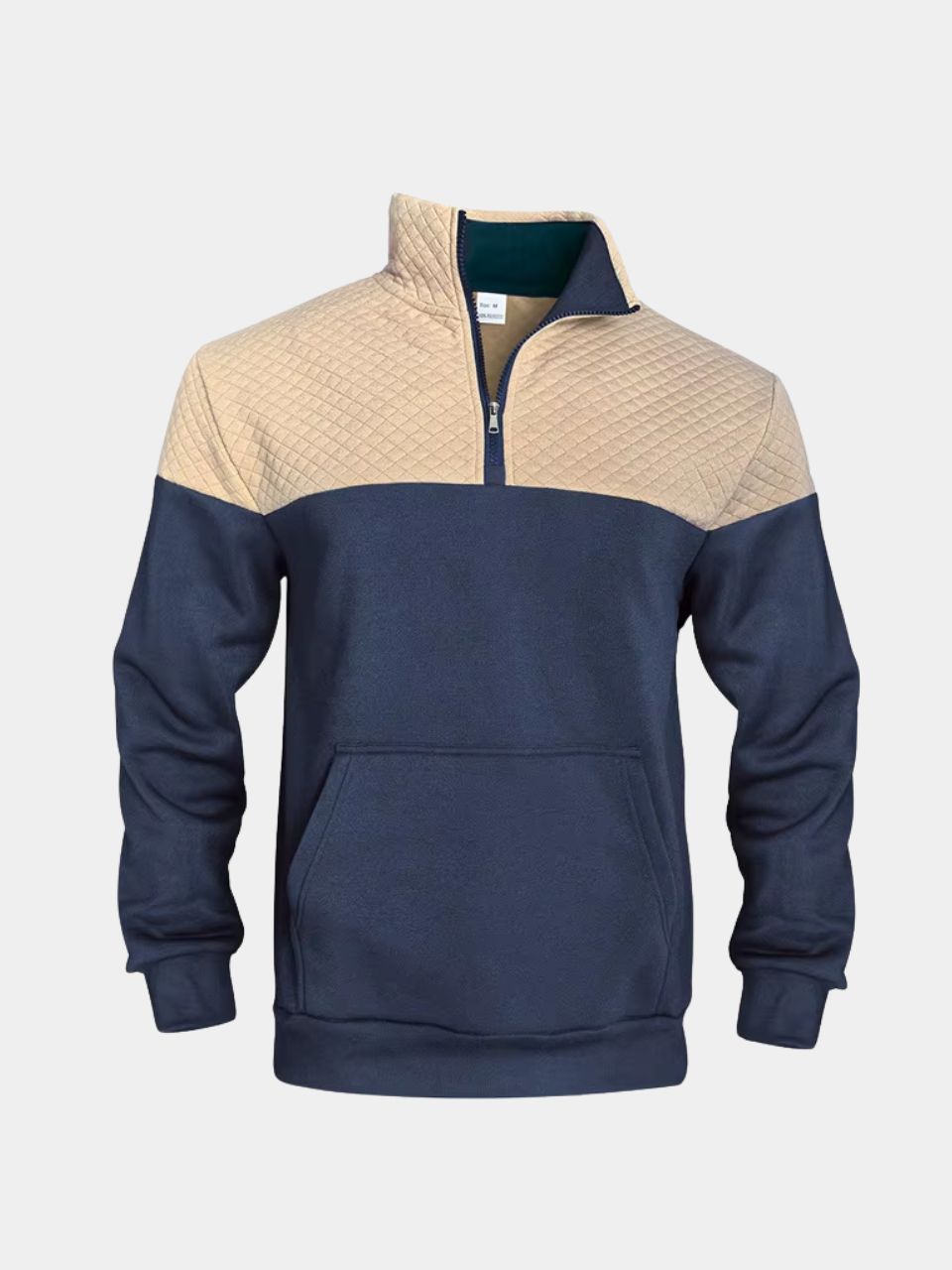 Livio Gewatteerde Halfzip Trui met Fleece