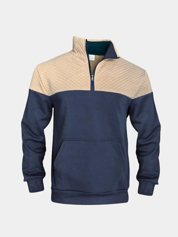 Livio Gewatteerde Halfzip Trui met Fleece