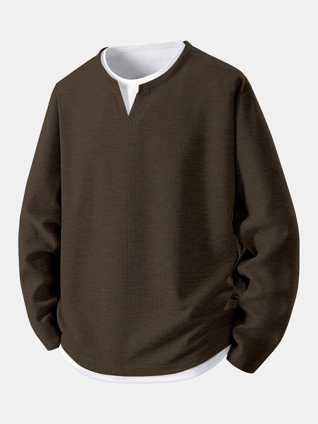 Luca Wafelgebreide Henleyshirt