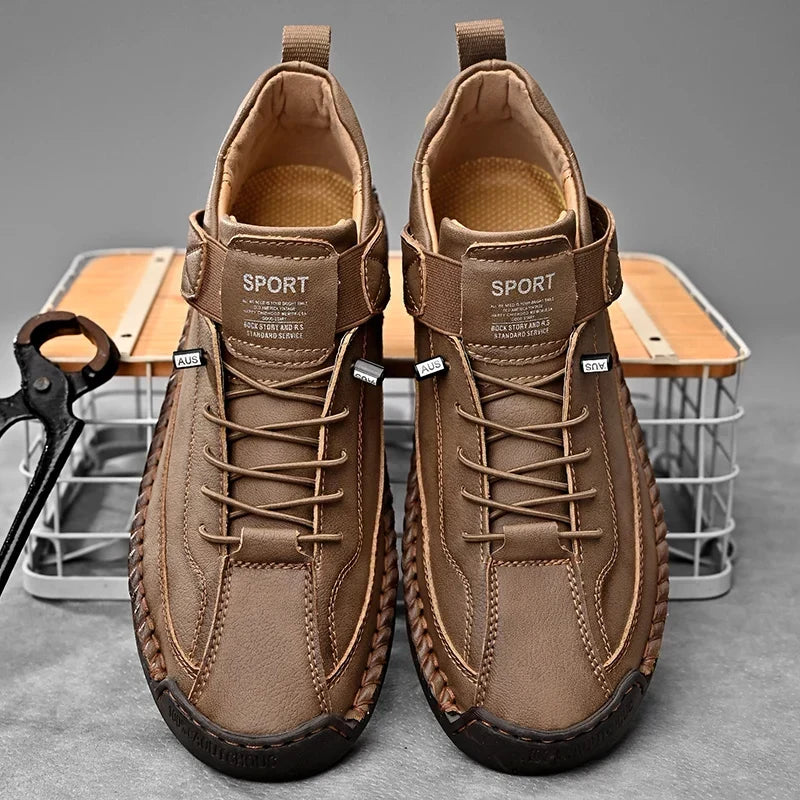 Ermanno Handgestikte Veterschoenen met Klittenband