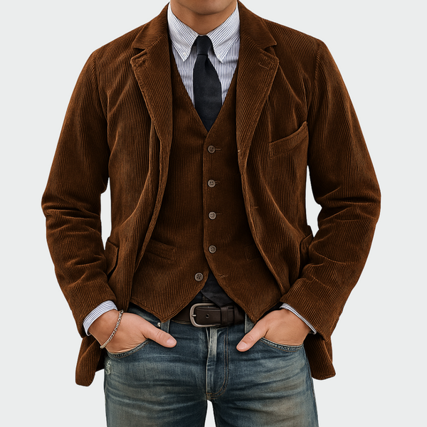 Gaetano Gebreide Blazer- en Vestset