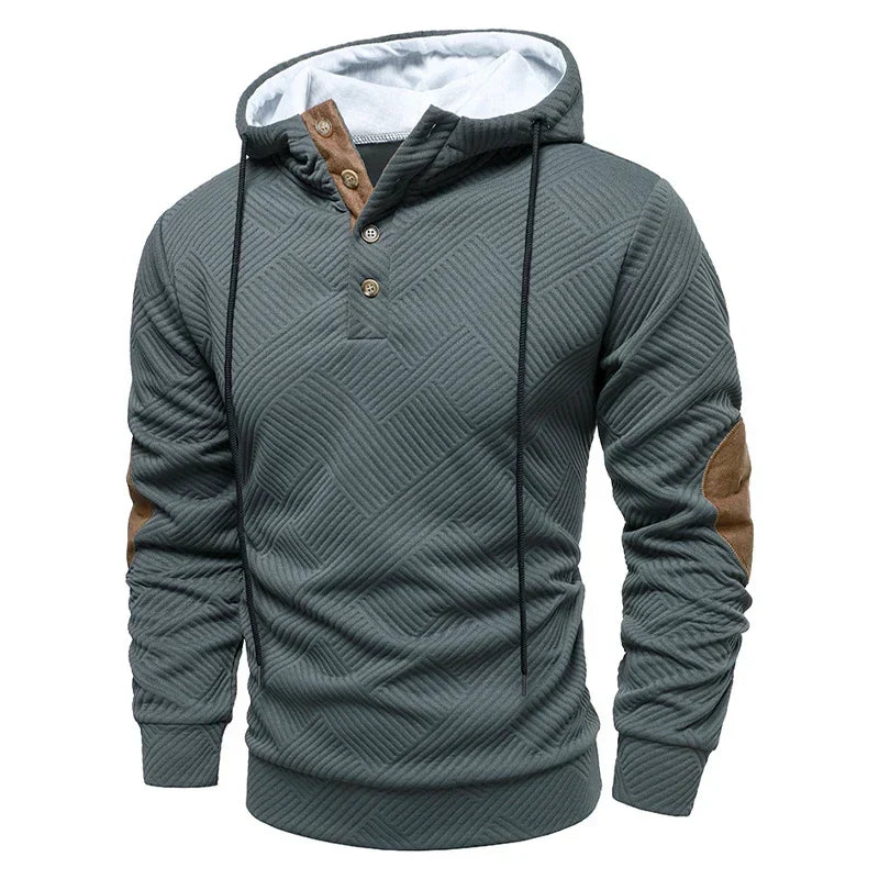 Tito Gestructureerde Hoodie met Elleboogstukken