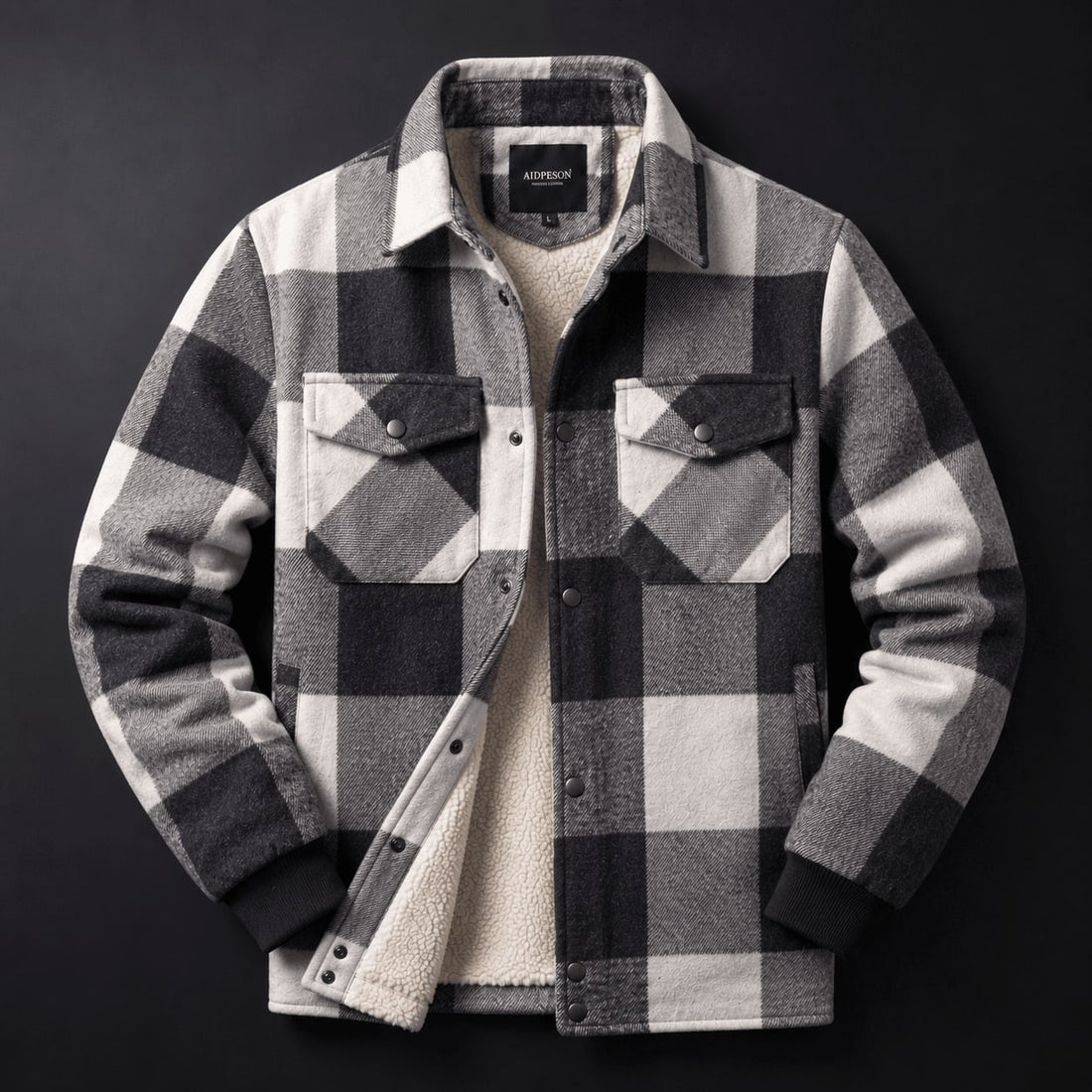 Fulvio Geruite Overshirt met Sherpavoering